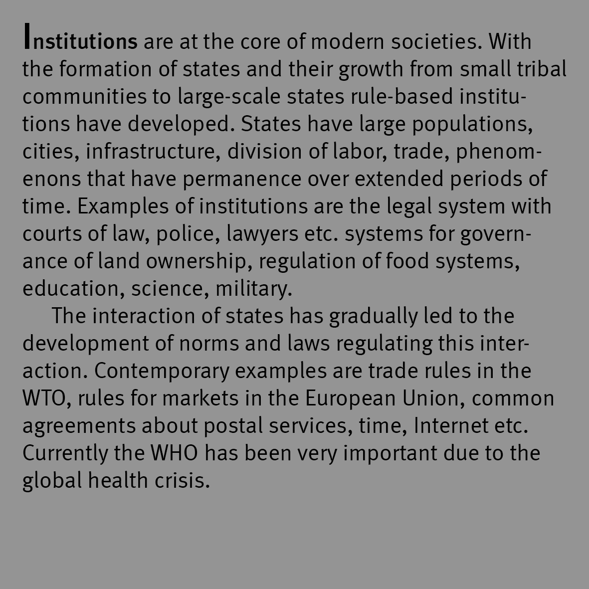 institutions